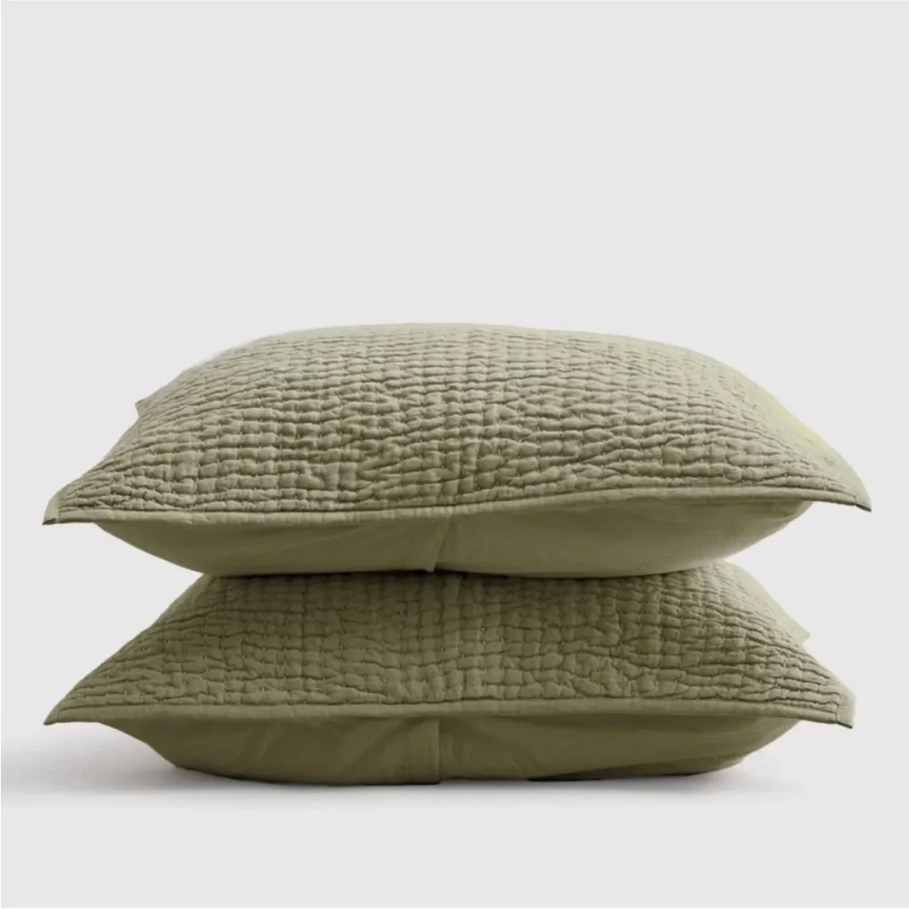 Quince European Linen Cotton Stitch Pillow Sham Set